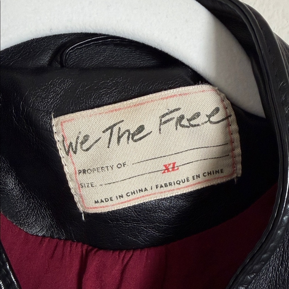 Free People We the Free Heartbreaker Faux Moto Leather Jacket Size XL - Picture 4 of 9